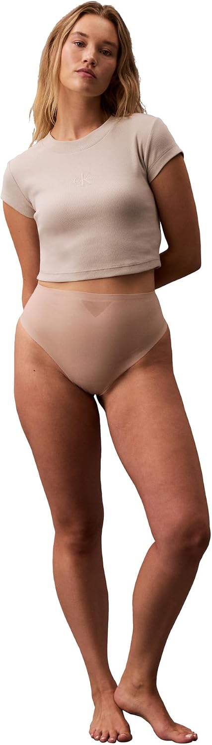 Calvin Klein Women's Shapewear Stay-put Mesh High-waist Thong Panty