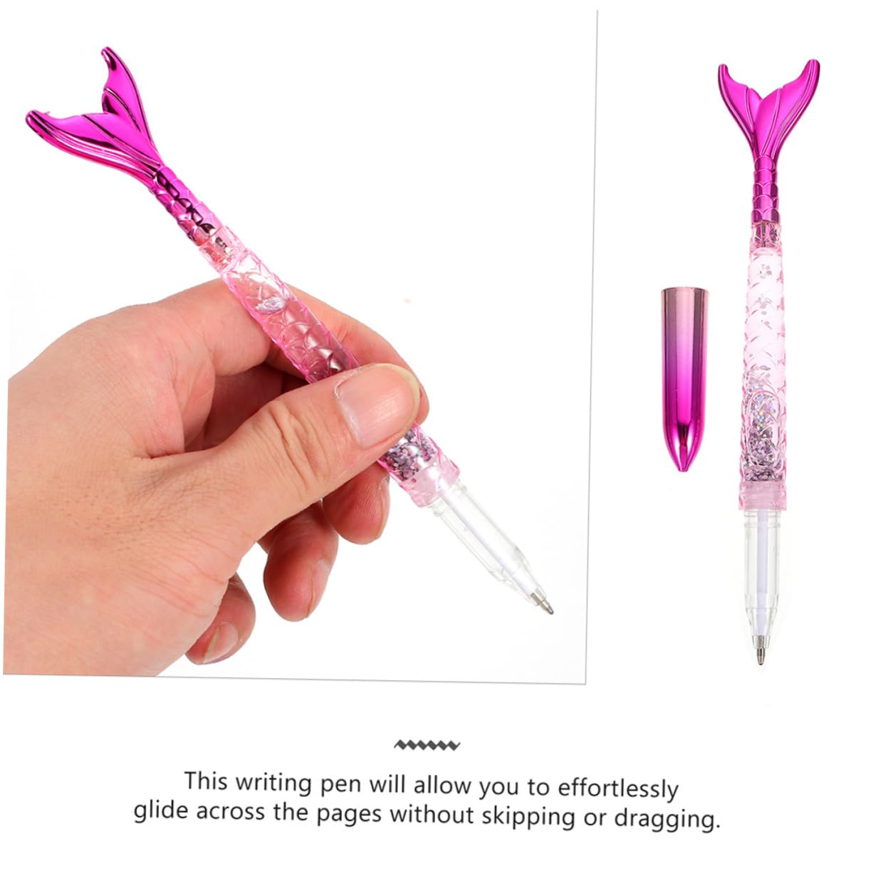 TEHAUX 3ensembles Stylos à Bille Et Gel Forme De Sirène Créatif Fournitures Scolaires Colorées Pour Étudiants