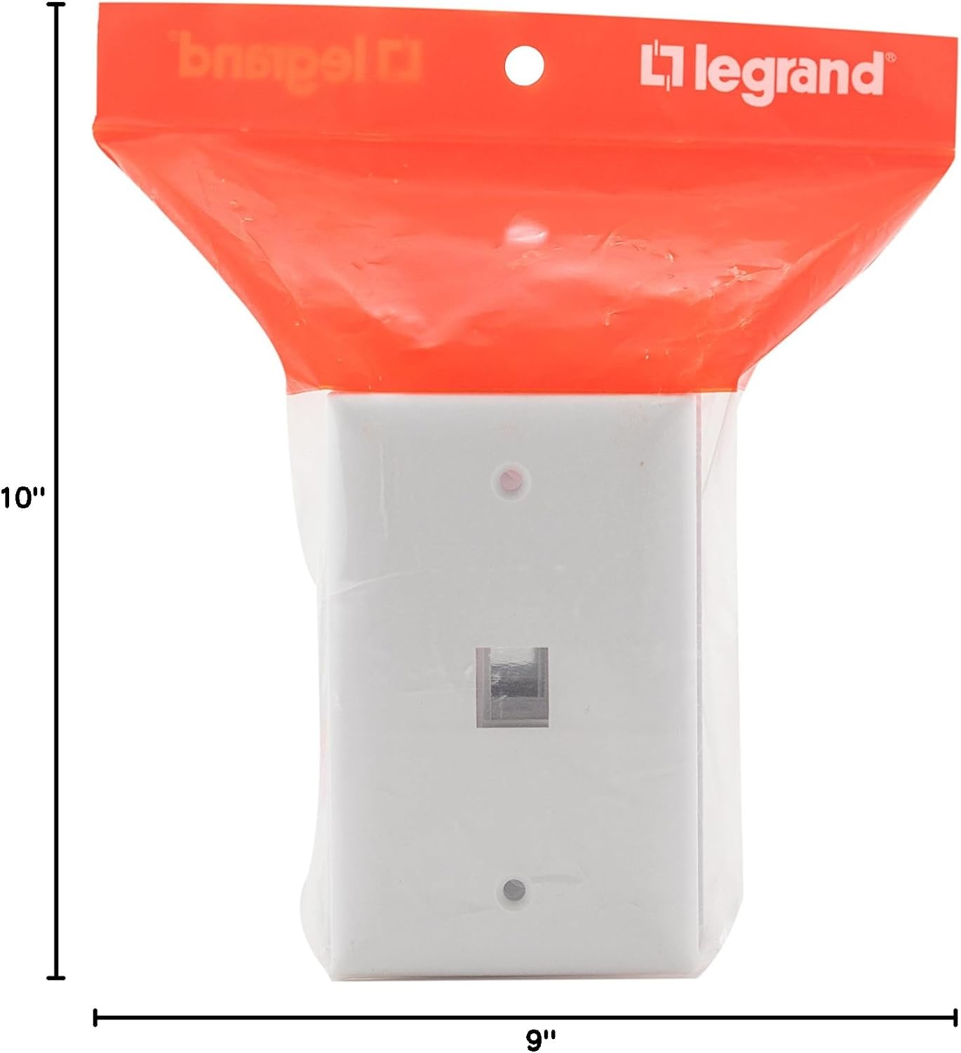 Legrand - OnQ 1 Port Single Gang Wall Plate, Ethernet Wall Plate, High-Impact Flame-Retardant Plastic, Screw-In Decorator Keystone Wall Plate, White, 10 Pack, WP3401WH10