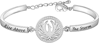Phoenix Bracelet Rise Above the Storm Rising Phoenix Charm Bracelet Fire Bird Jewelry Phoenix Rising Rebirth Jewelry Inspirational Gift for Friends Graduates