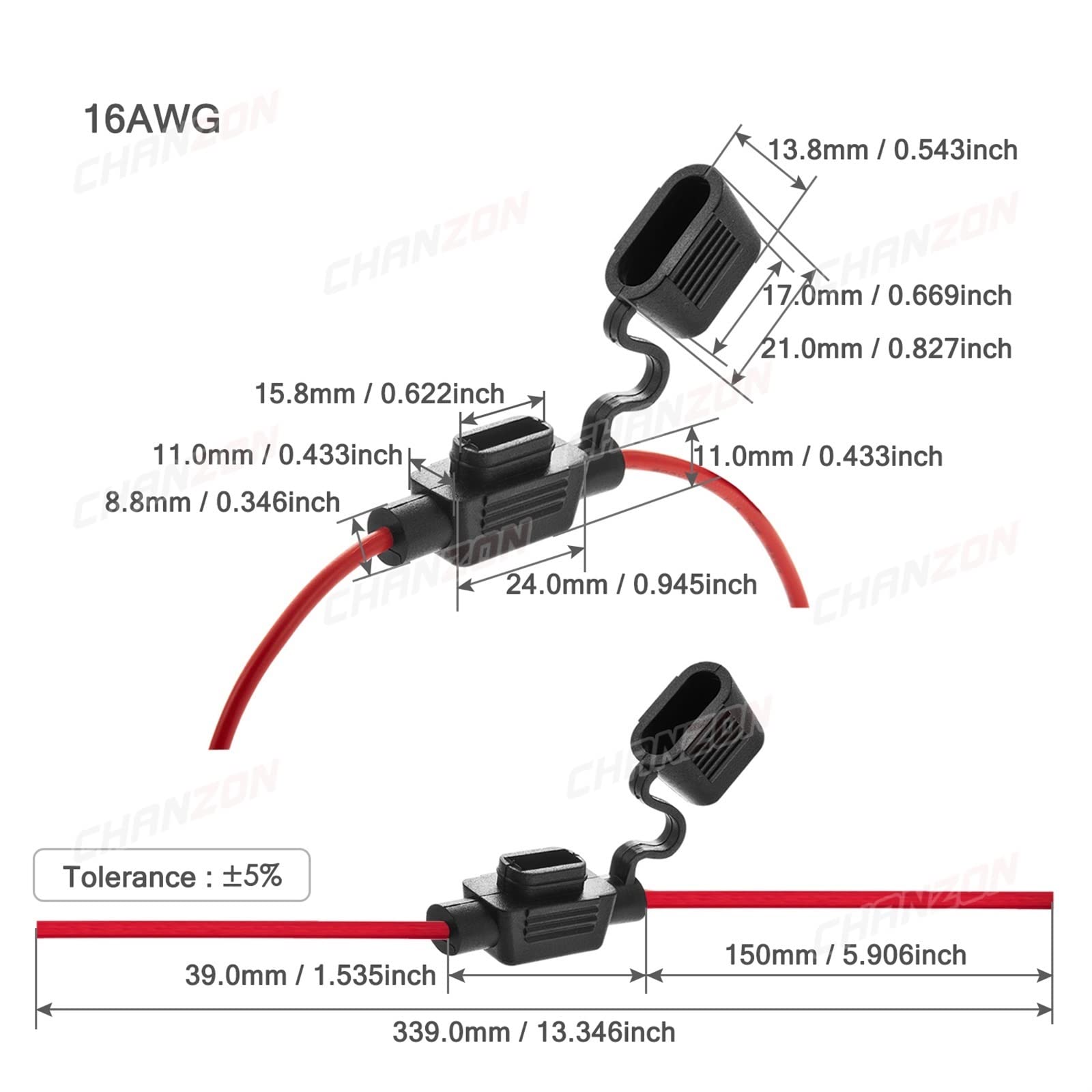 5 szt. Auto ostrze samochodowe typ rzędowy ATM mini bezpiecznik wodoodporny uchwyt obudowa silnik kran dmuchanie blo 12 V 32 V 16 AWG przewód odcięcia przełącznik gniazdo