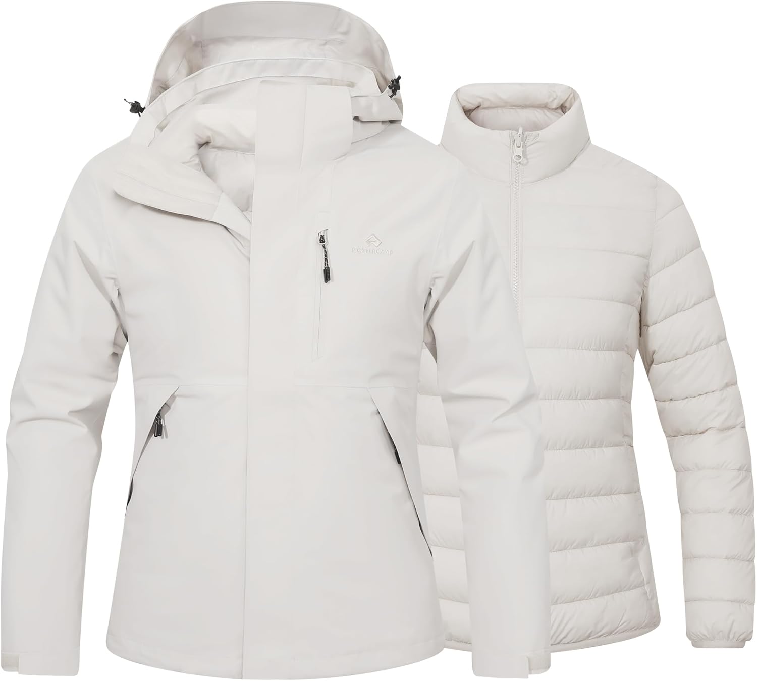 Pioneer Camp Women's 3 in 1Waterproof Ski Snow jacket Windbreaker Insulated Puffer Liner Jackets Winter Raincoat Outdoor