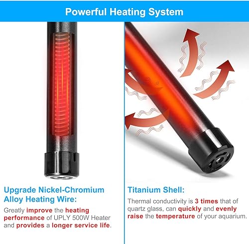 Miniatura 3 de DaToo Calentador sumergible para acuario de aleación de titanio de 300 W, termostato de control de temperatura externo de 300 W, con pantalla LED
