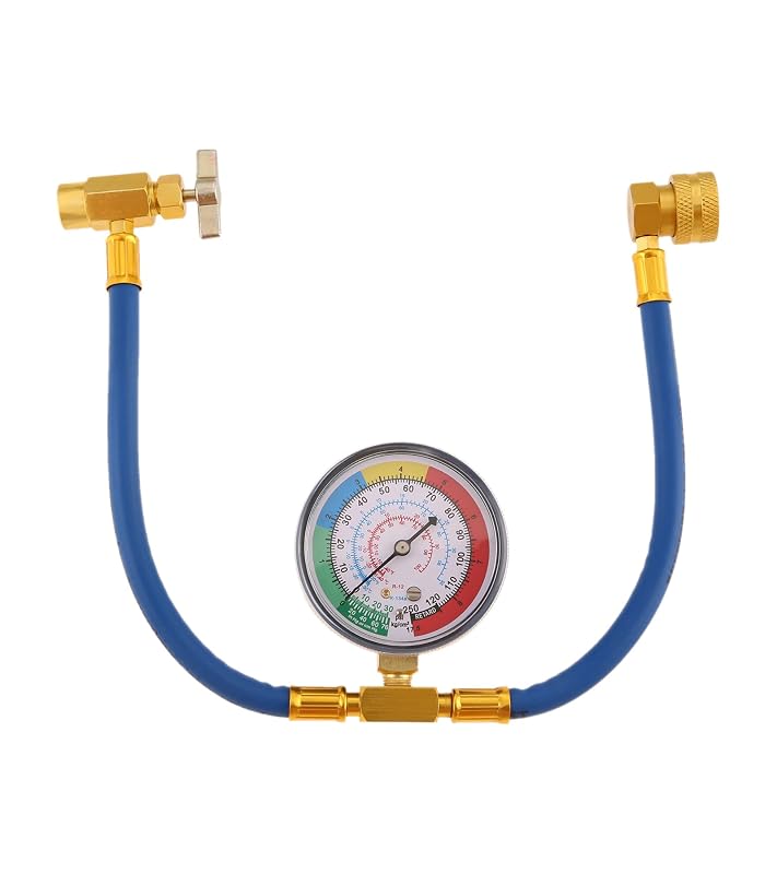 Mangueira de recarga de ar-condicionado R134A gohantee com manômetro – 1 unidade
