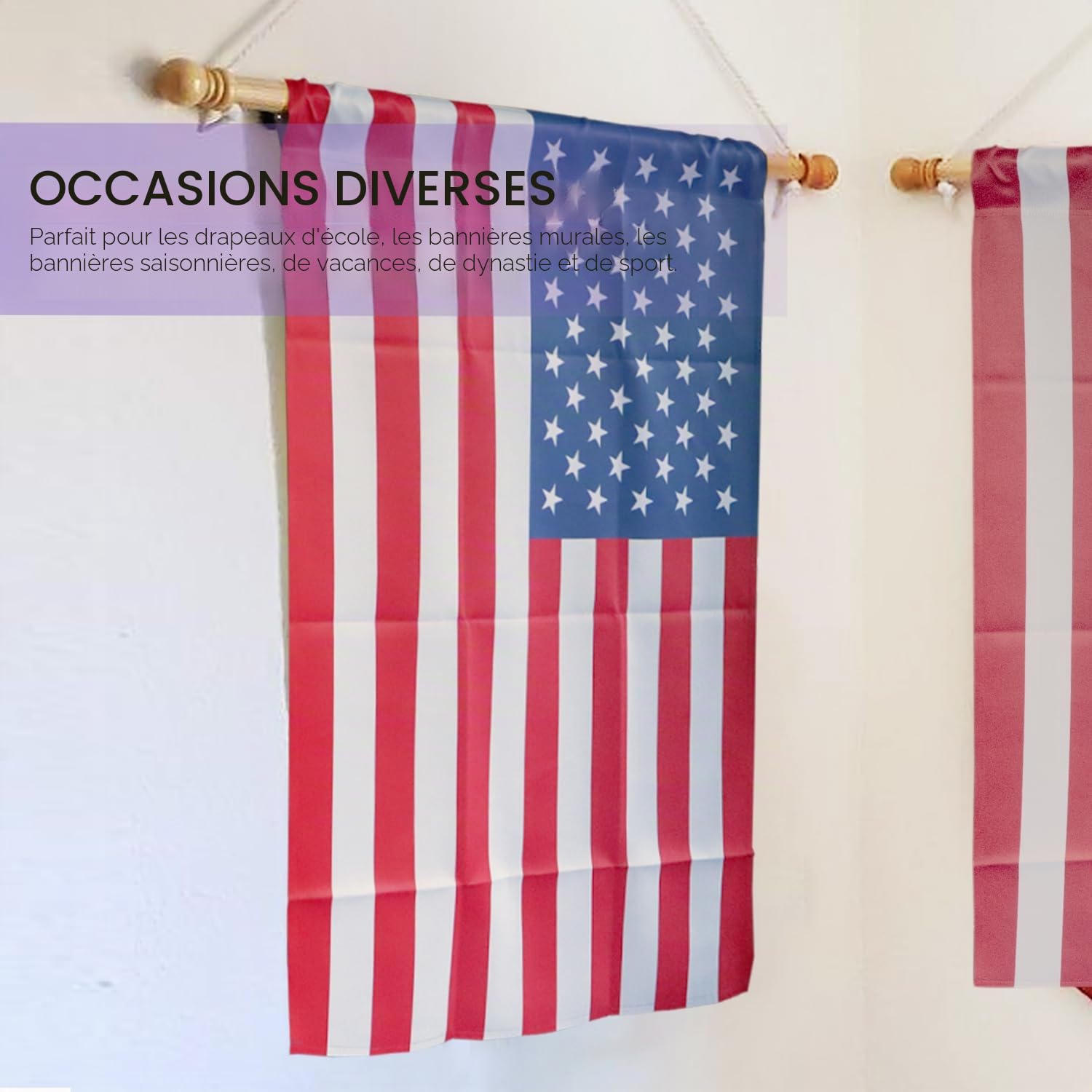 Anley Mât de bannière en bois Anley 35" - Support de drapeau pour drapeaux de la société House Sports Dynasty - Affichage pour drapeau de largeur inférieure à 30" et manchon de drapeau de plus de 1"