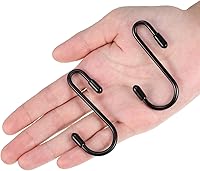 Vista 6 de Hotop 36 Pcs Black S Hooks for Hanging 2.4 Inch Heavy Duty S Shaped Hook Rack Metal Non Slip Hanger for Christmas Tree Stocking Kitchen Pot Utensils
