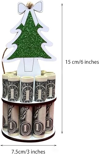 Miniatura 5 de Soporte único para dinero de Navidad soporte de efectivo de doble capa con 10 agujeros para colocar dinero deseos de escritura en la parte posterior