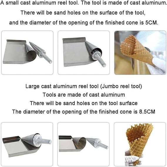 Waffle Cone Shaper Tool, Nonstick Ice Cream Waffle Cone Roller, Stainless Steel Material Mold, Clear Texture and Smooth Surface, for Restaurant Home Kitchen & Bakeries
