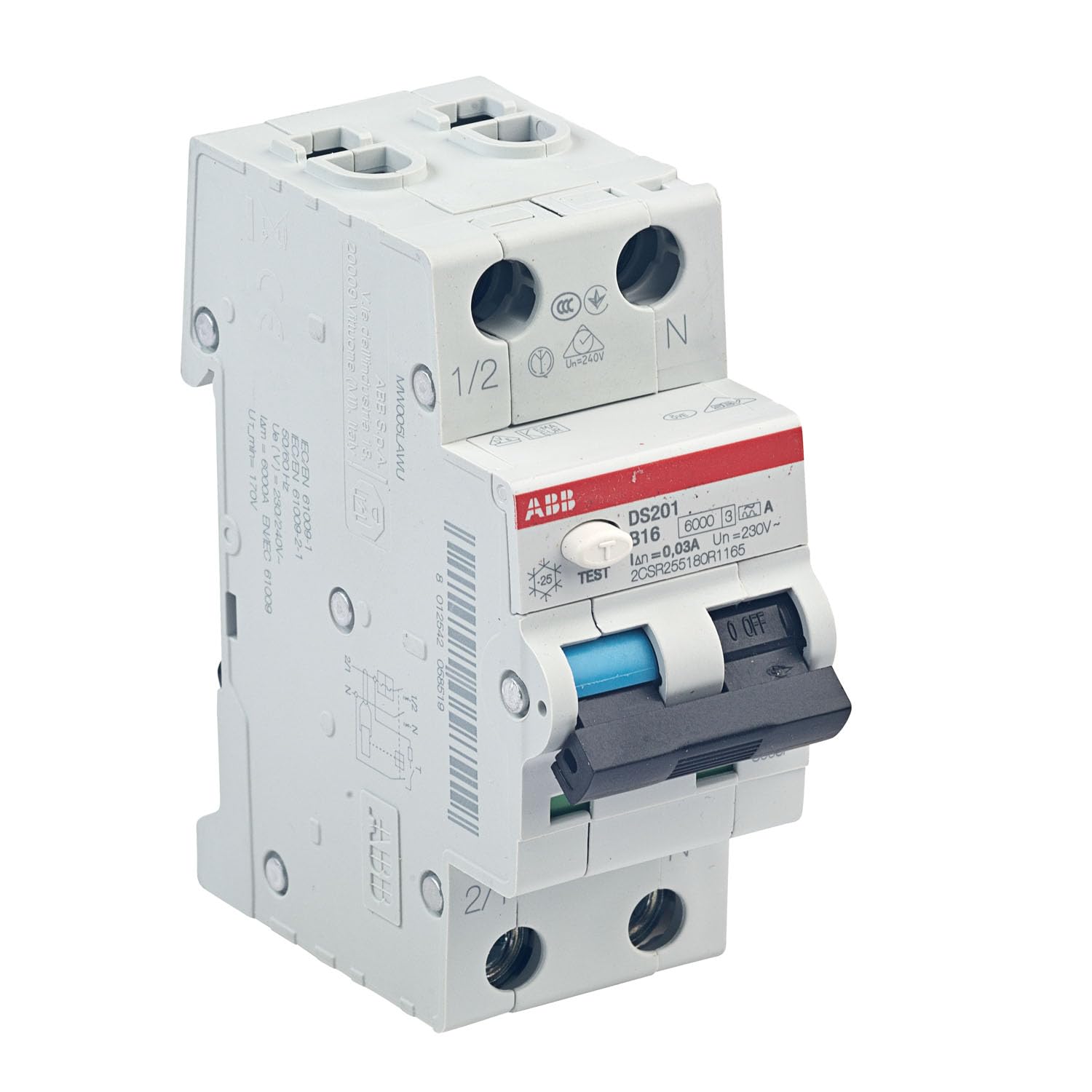 FI/LS Schutzschalter ABB DS201 B16 A30, 2TE, 30mA, 16A, 6kA, Typ A