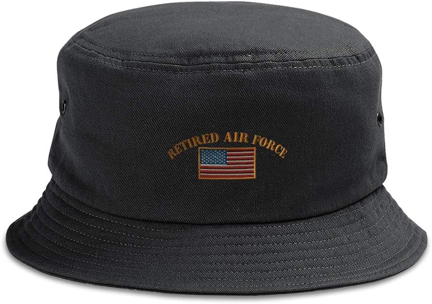 Speedy Pros Bucket Apparel Hat Retired Air Force Embroidery Cotton Hats for Men & Women