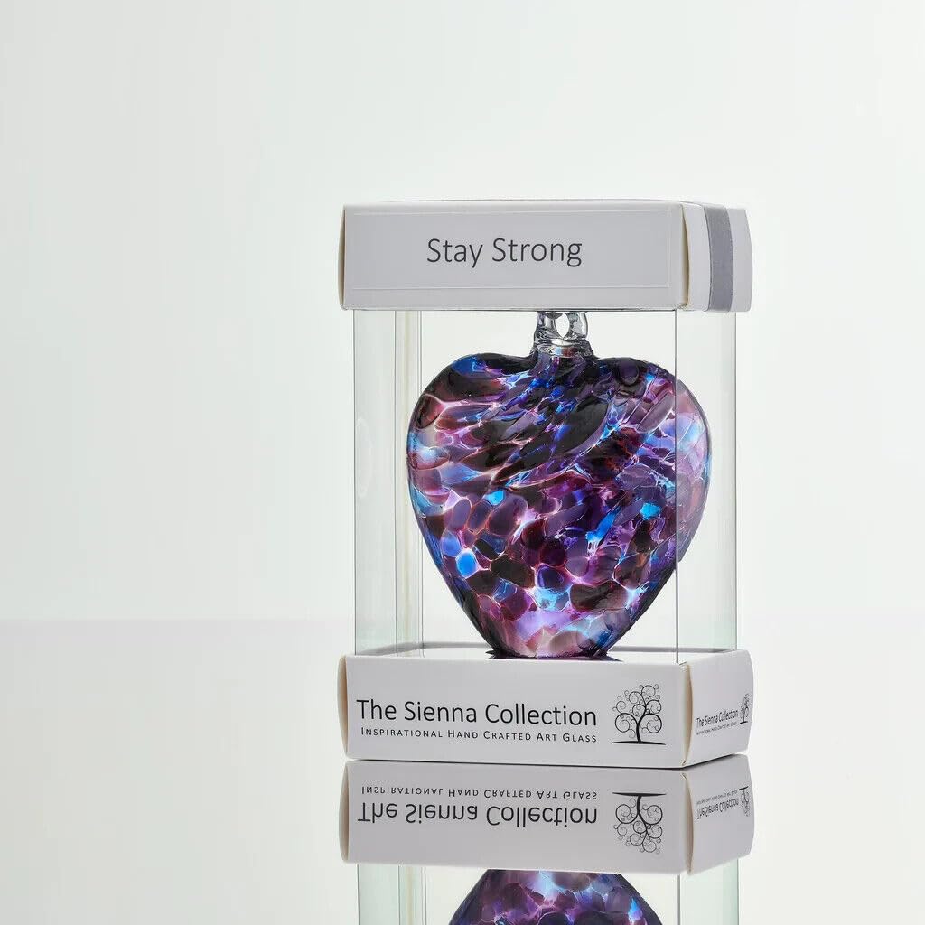 Generic Sienna Glass 8cm Friendship Heart - Stay Strong