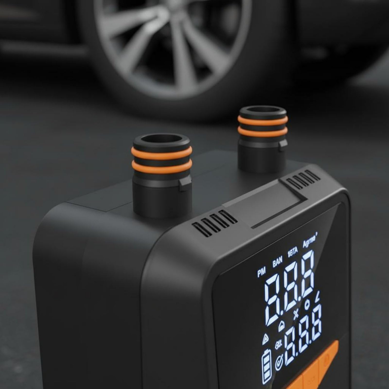 Pompe à Air Portable Compresseur Gonflable Pompe Électrique Gonfleur Double Fonction Affichage Numérique en Psi Arrêt Automatique Batterie Haute