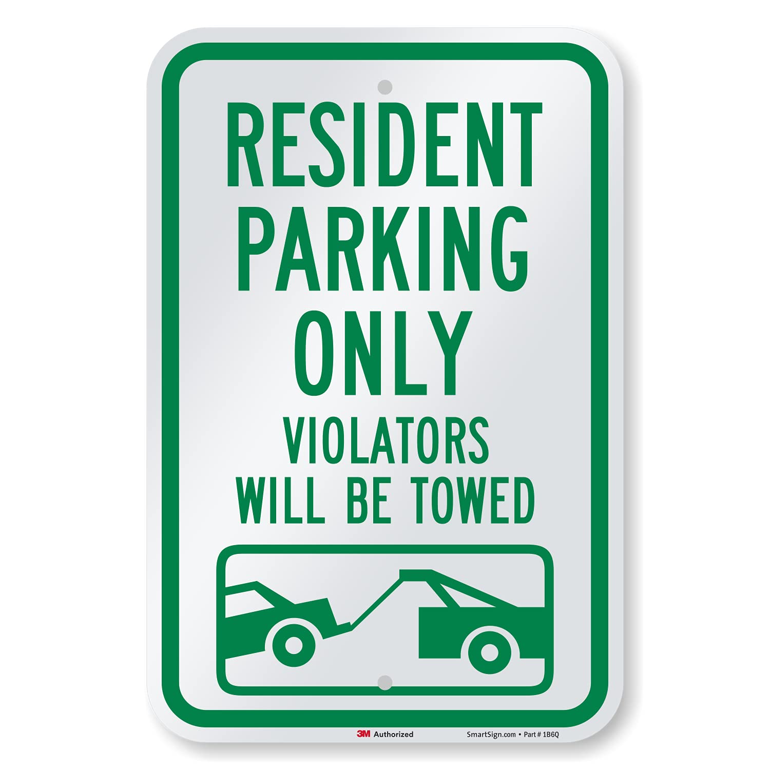 Panneau de signalisation resident parking only vert et blanc - 8