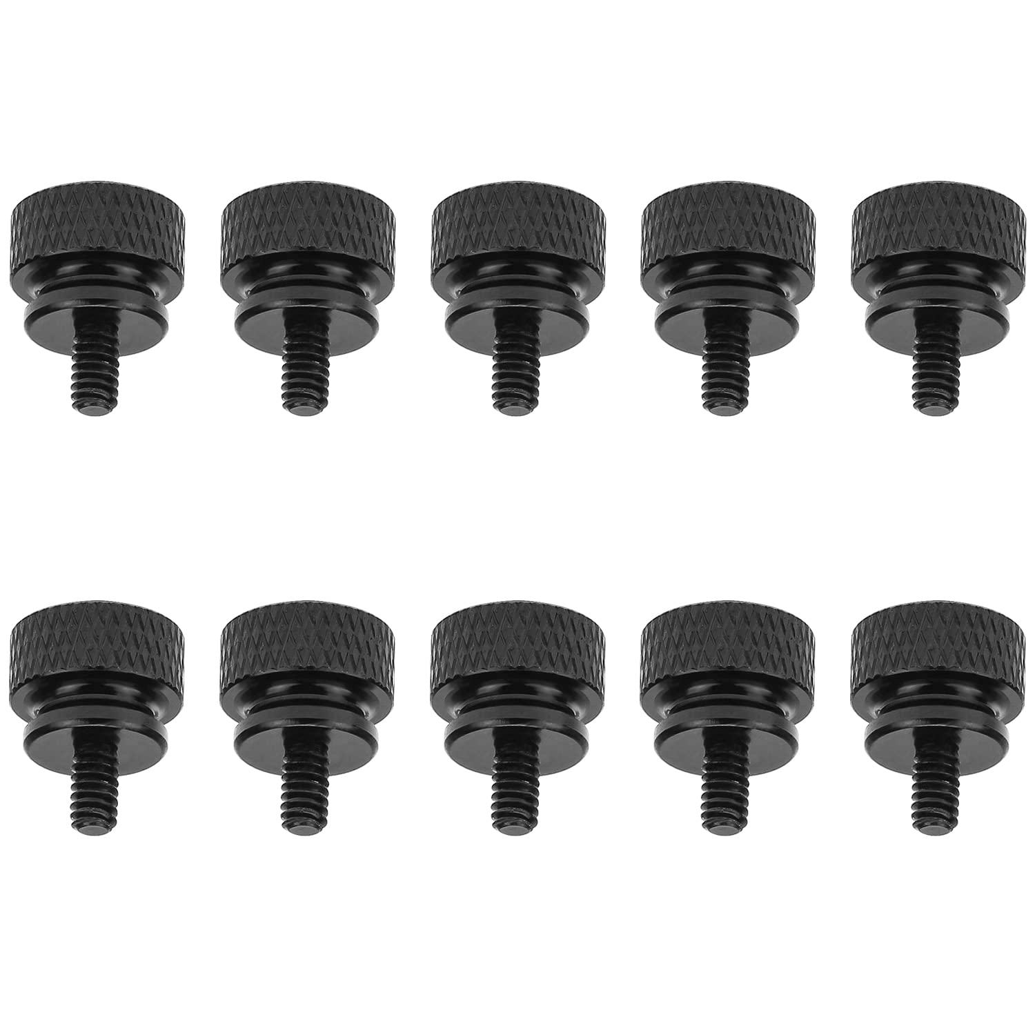 HELIFOUNER 10 Pieces 6-32 Thread, Black Color Anodized Aluminum Computer Case Thumbscrews, Thumb Screws for Computer Case/Cover/Power Supply/Hard Drives-image-34