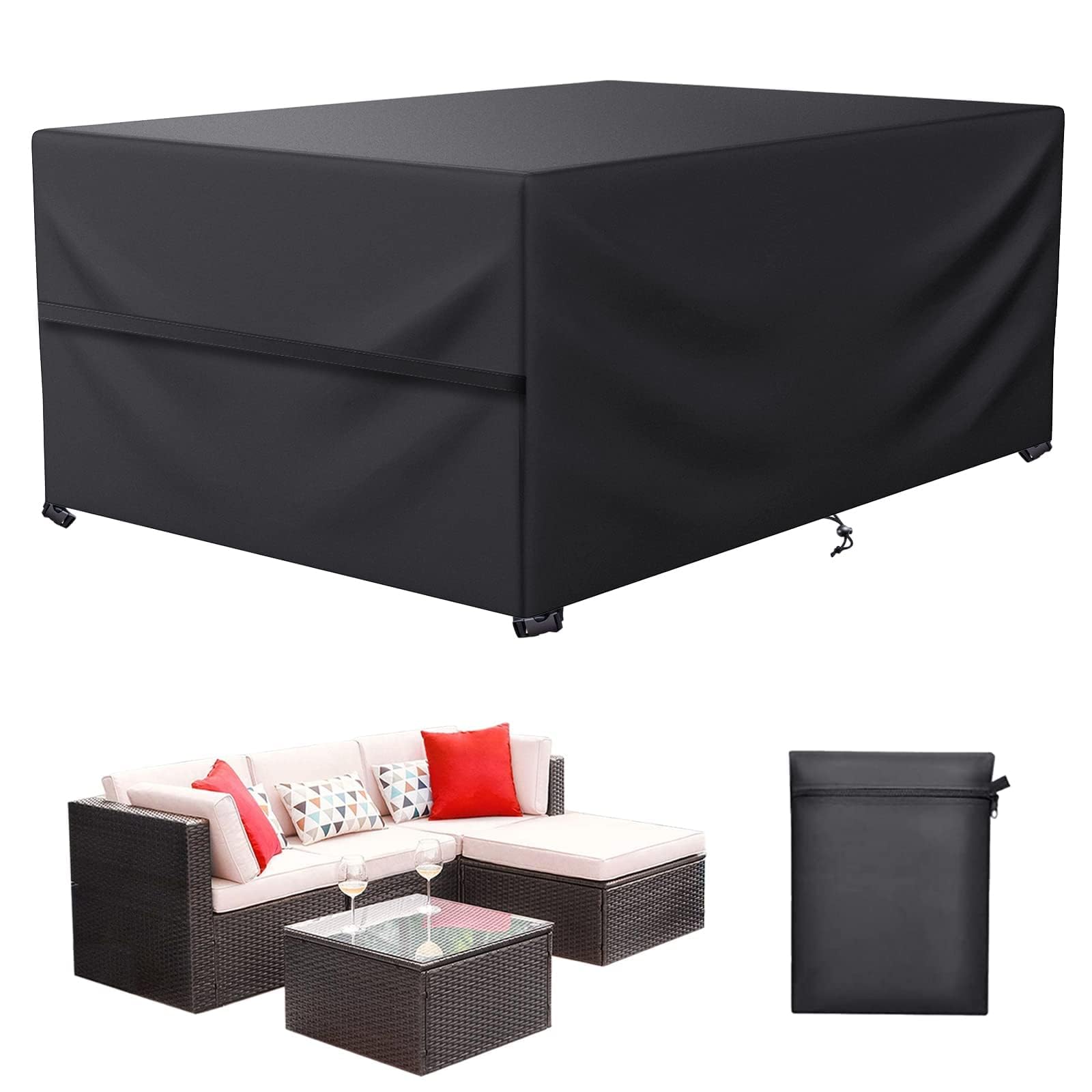 Housse de protection salon de jardin haut de gamme bâche Oxford 600D durable