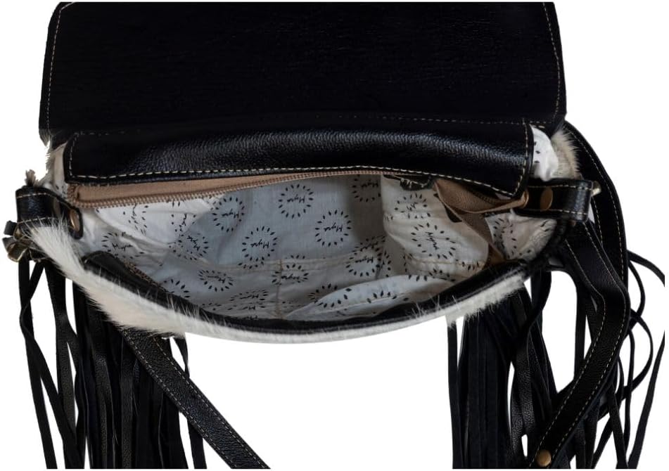 Myra Bag Western Style Purse - Fringe Purses for Women with Real Cowhide and Blue Accents, Leather Western Handbags for Women - Image 6