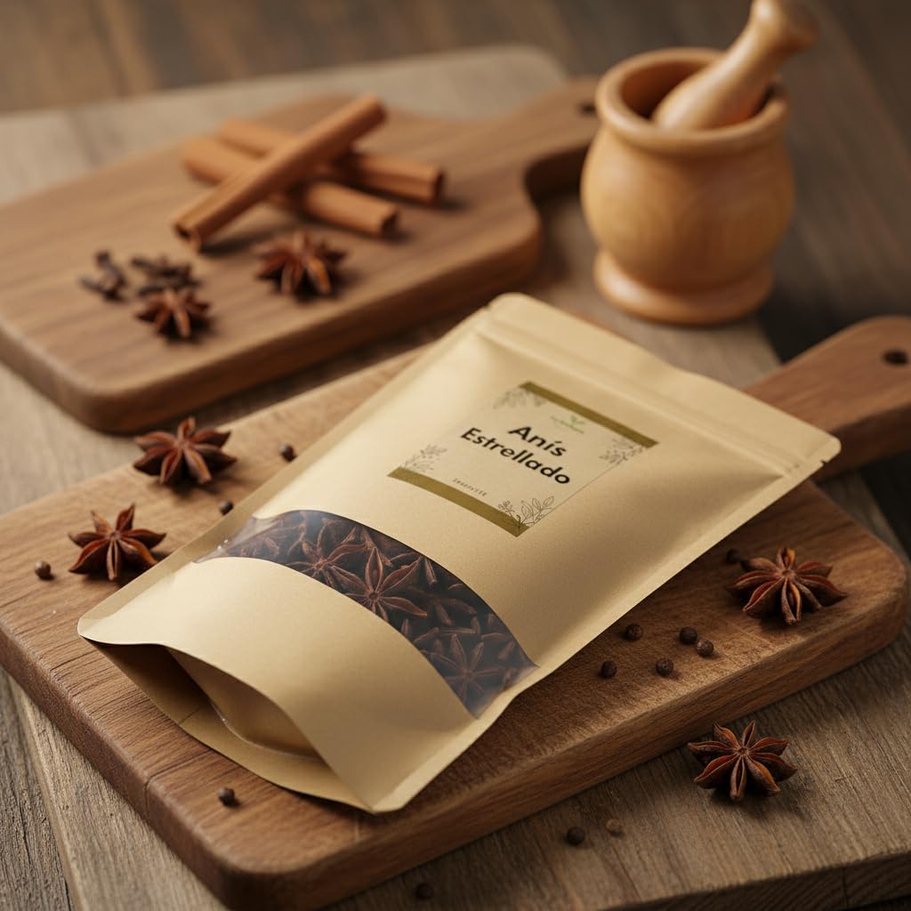 Anís Estrellado (Illicium verum) getrocknet lose 1000 g – für Kräutertees, 100% natürlich, ohne Zusätze – La Herbera