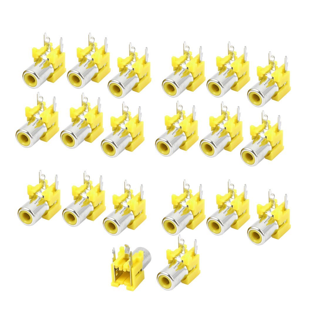 Connettore Video Jack RCA Femmina Giallo Per Montaggio Su PCB, Pannello, 5 Pezzi, Uxcell