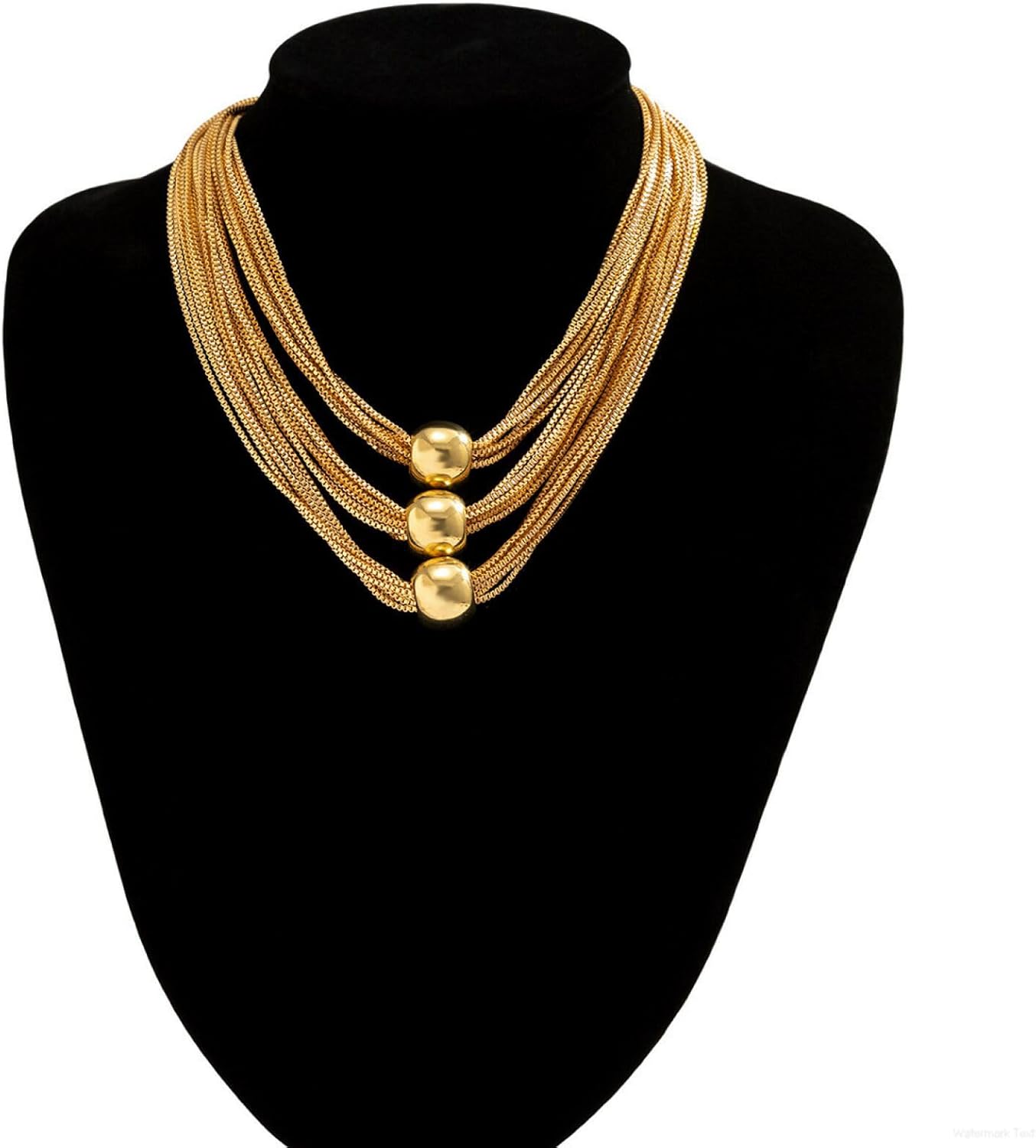 14K Gold Ball Multi-Layered Choker Necklace for Women,Unique Statement Sphere Adjustable Collarbone Chain Necklace Trendy Anniversary Jewelry Gifts - Image 4