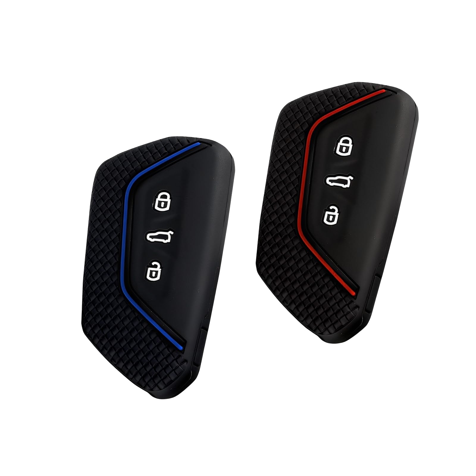 Yunova VW Schlüsselhülle 2er Set, Silikon Autoschlüssel Hülle, Umweltfreundlich, Passend für Golf 7/8, Tiguan, Polo, Skoda, Seat, Cupra, Anti-Stoß, Schutz, Waschbar