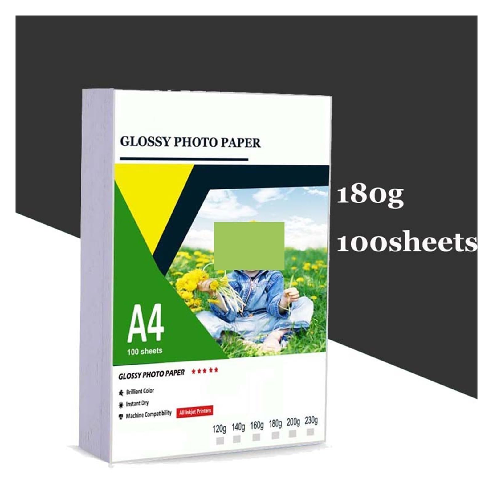 DAVBIR A4 100 fogli carta fotografica lucida stampante carta fotografica carta lucida for ufficio stampante a getto d'inchiostro perfection (Color : 180g)
