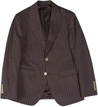 Men's Striped Blazer Business Casual Spring Summer Jacket Slim Fit Peak Lapel Formal