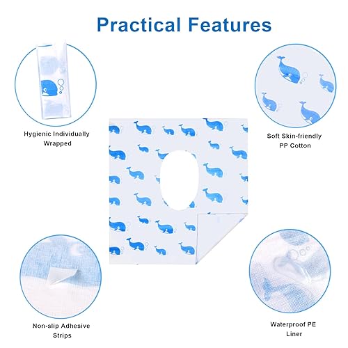 Miniatura 6 de Paquete de 41 fundas desechables para asiento de inodoro, fundas desechables extra grandes para asiento de inodoro para adultos, forros de