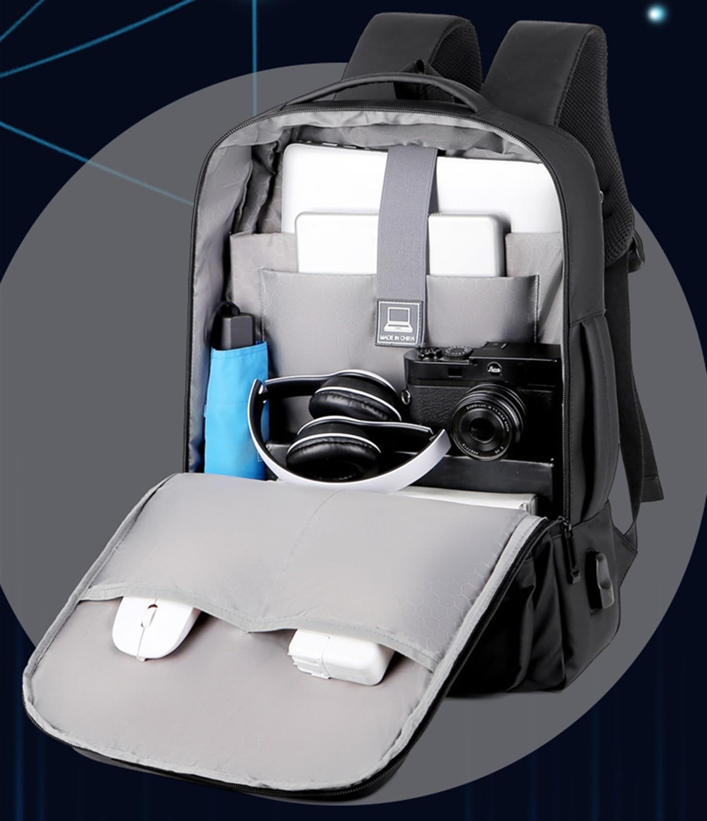 Torba Na Laptopa Plecak Dla Mężczyzn Business Slim O Przekątnej 17,3 Cala Z Ładowarką USB. Plecaki Podróżne Do Komputera Sac Ordinateur Portable(Gray)