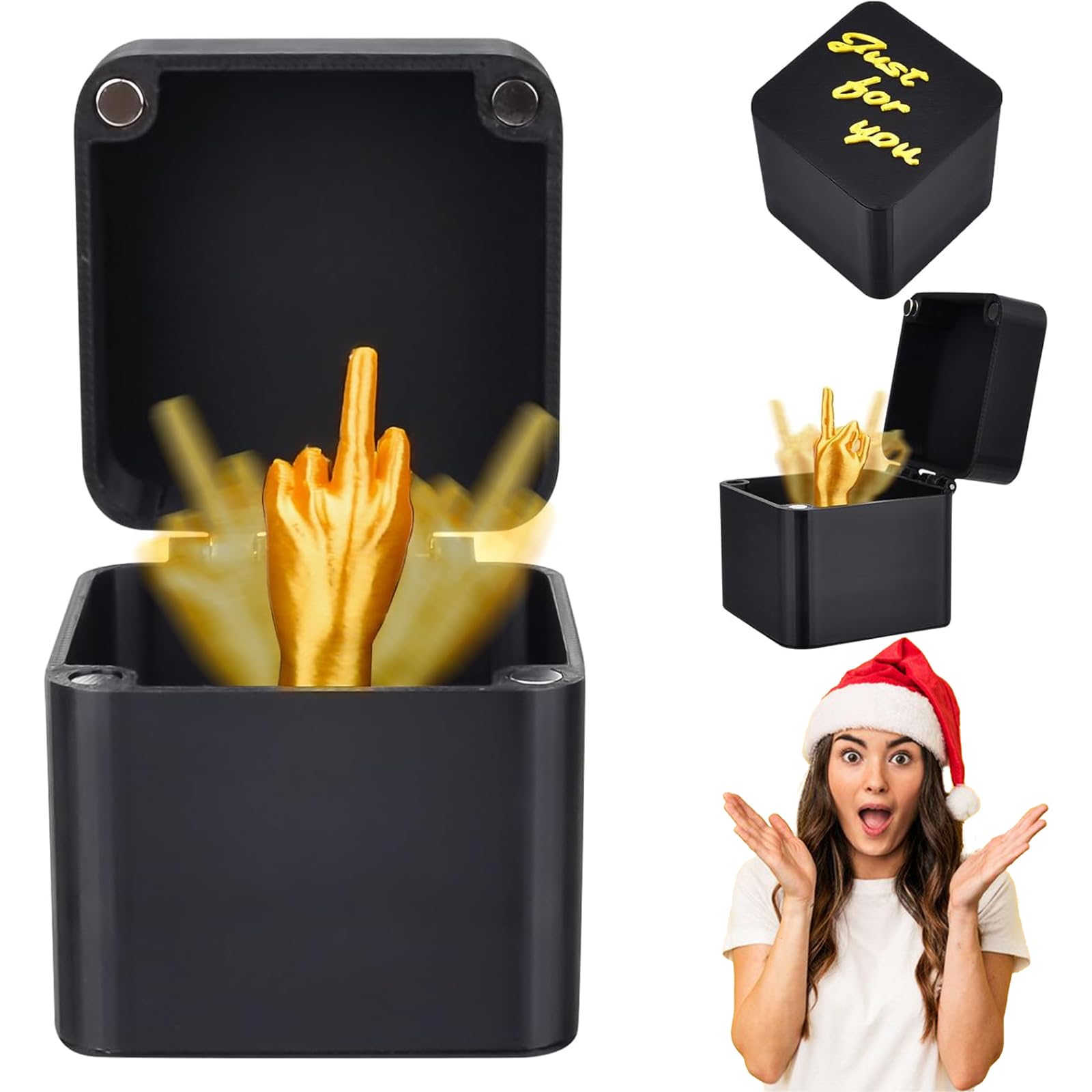 Middle Finger in a Box, Middle Finger Surprise Gift Box, Gag Prank Gifts, Funny Middle Finger Gifts, Novelty Pop up Pranks Gifts, Christmas Novelty Fun Prank Gift, Surprise Gift Toys,Board Game