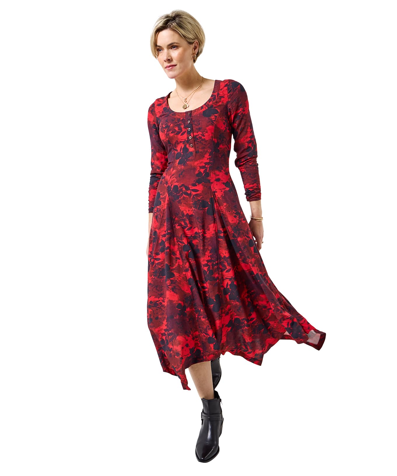 Joe Browns Women's Lace Back Boho Maxi Dress, Regular, Red, UK 18