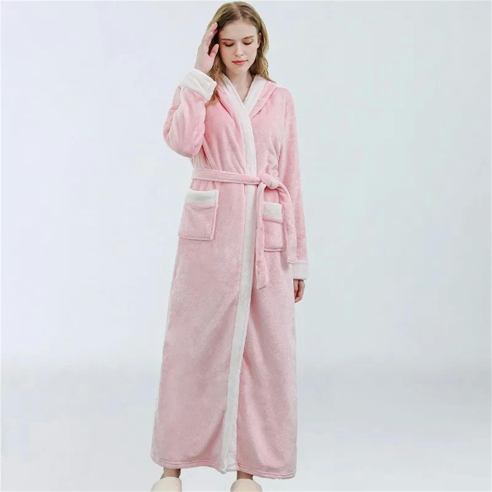 MdybF Zestawy piżam dla kobiet zima damska flanelowa długa gruba koszula nocna odzież domowa jesień zima koszula nocna plus size bielizna nocna