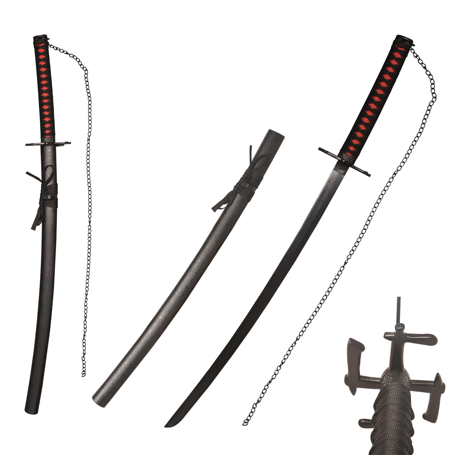 COSWOR 40.2" Anime Katana Kurosaki Ichigo's Tensa Zangetsu Samurai Sword New Edition for Cosplay, Collection