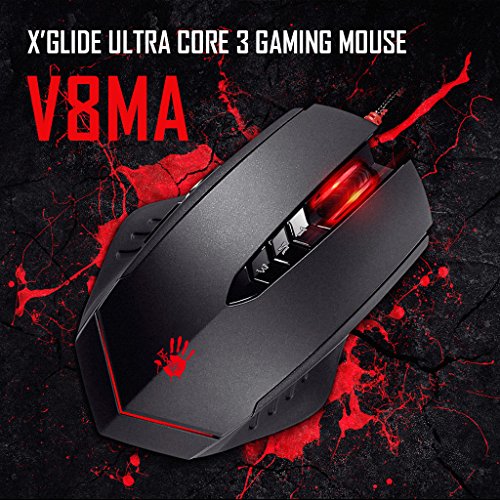 A4 Tech Bloody V8Ma Gaming Mouse 3200 Dpi con Metal Glide, Nero