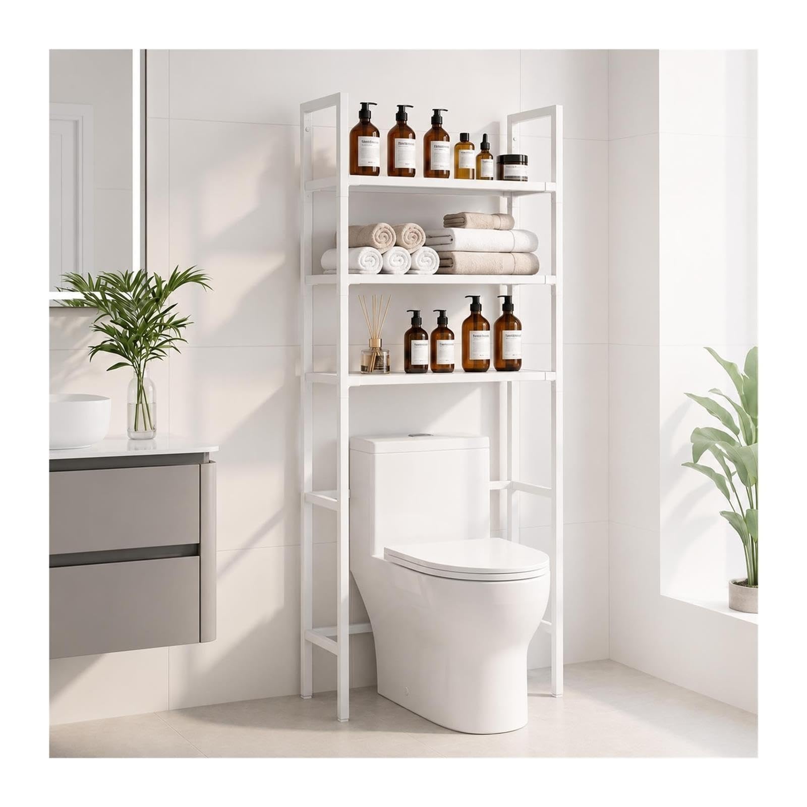 Mueble Sobre Inodoro Estante de almacenamiento for baño de varias capas