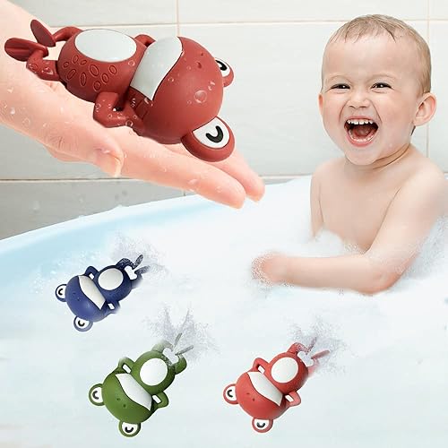 ArtCreativity Ranas de baño para niños, juego de 3, juguetes de rana nadadora en varios colores, juguetes de bañera de rana para niños que nadan en