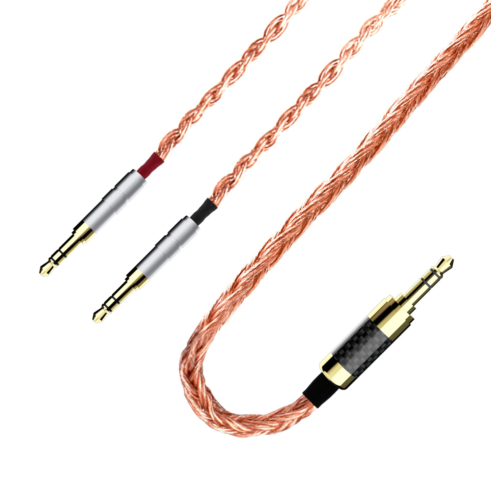 Monosaudio High End - Cable de actualización para auriculares (conector de audio de 3,5 mm, conector de audio de 3,5 mm, aislamiento de PTFE, 1,5 m, cable de repuesto HiFi con 16 núcleos, cable de