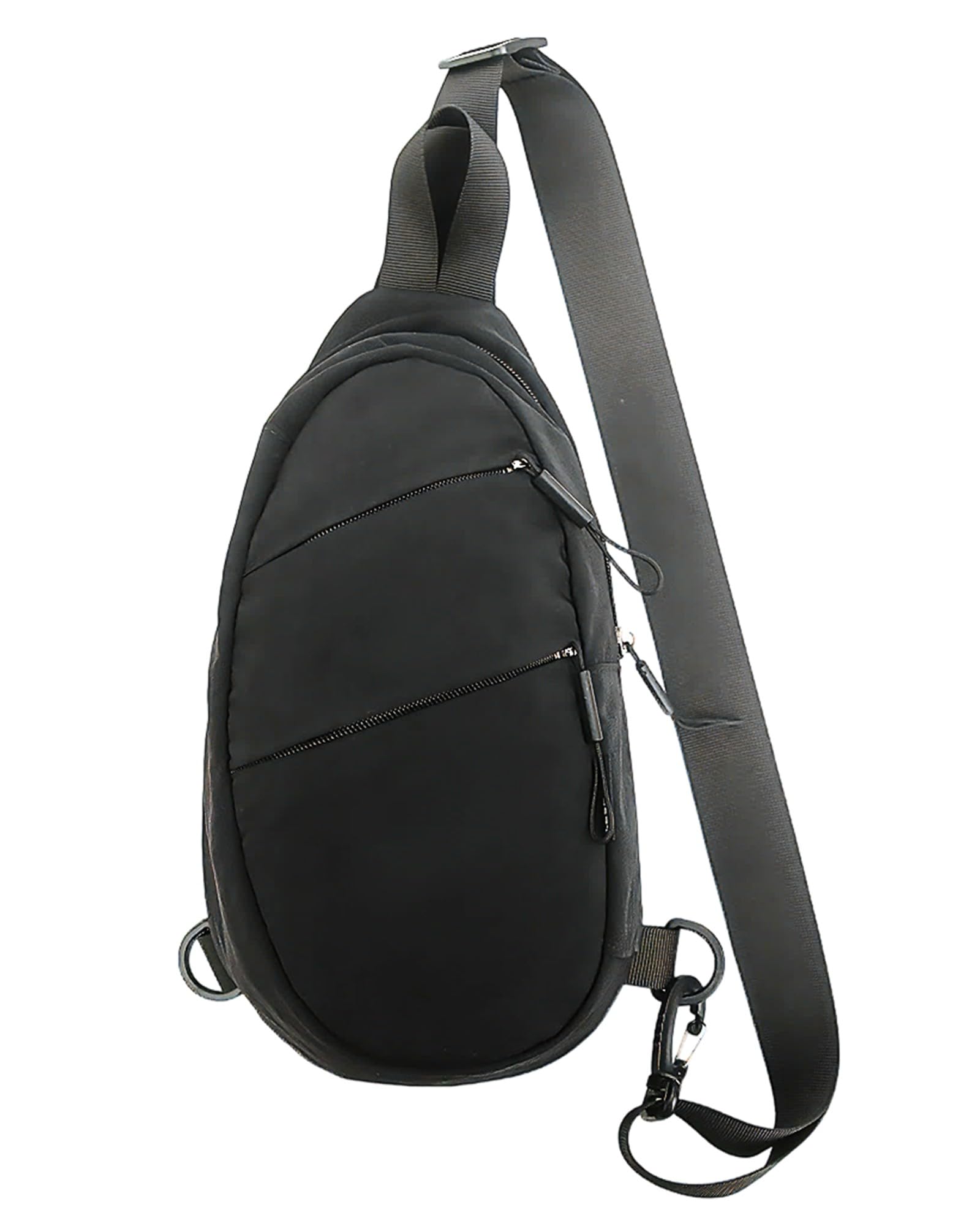 HAUMAUH Lightweight Sling Bag for Men & Women Crossbody | for Walking, Hiking, Festival, Travel (Black)