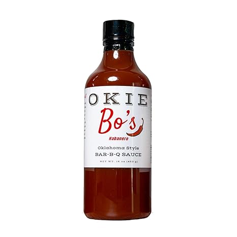 OkieBo's Habanero BBQ Sauce - Authentic Oklahoma Style, Ideal for Pork, Ribs, Brisket, Salmon, Chicken & More - Premium Condiment
