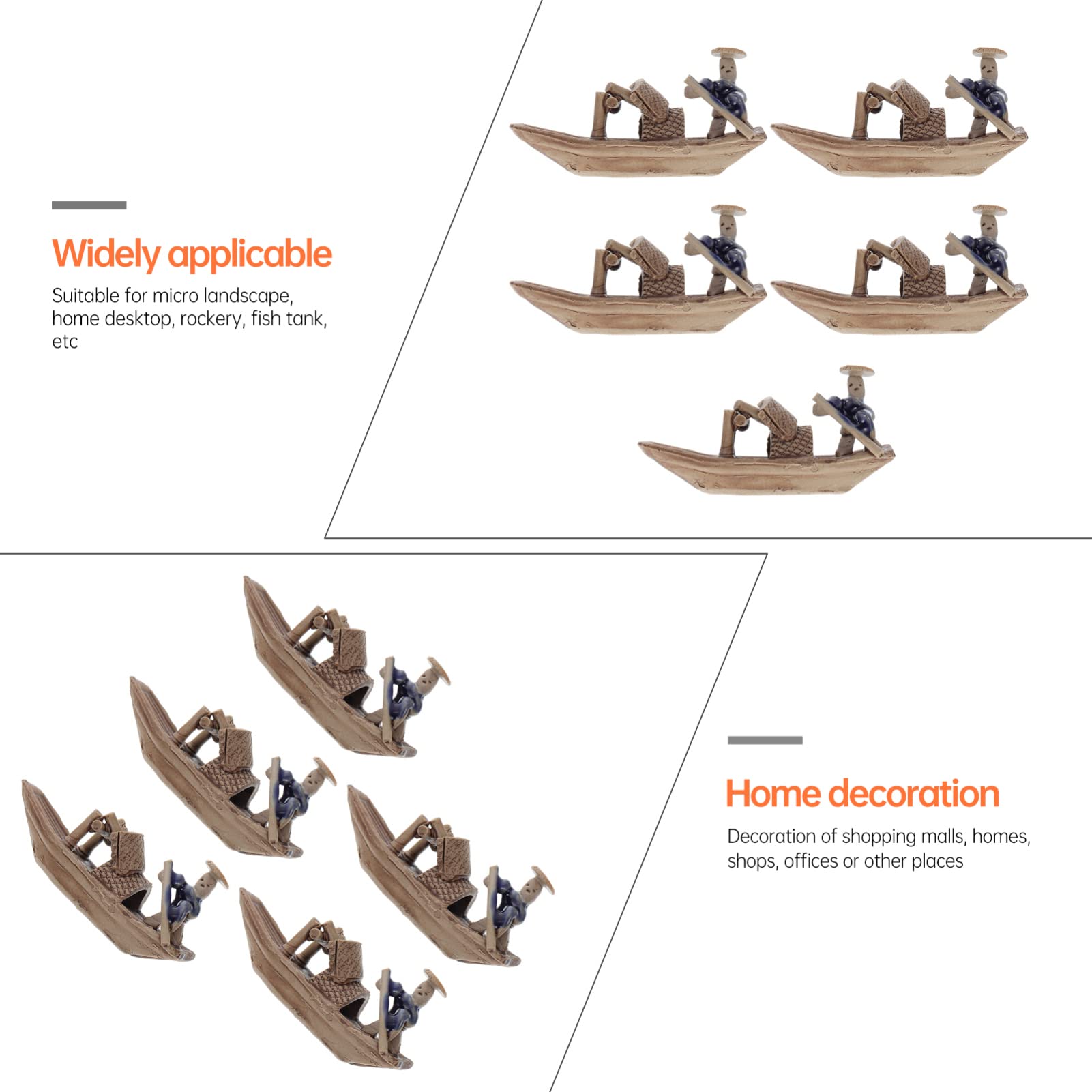 Garneck Mini-Kupferboot – Miniatur-Dekoration Für Diorama, Bonsai Oder Steingarten