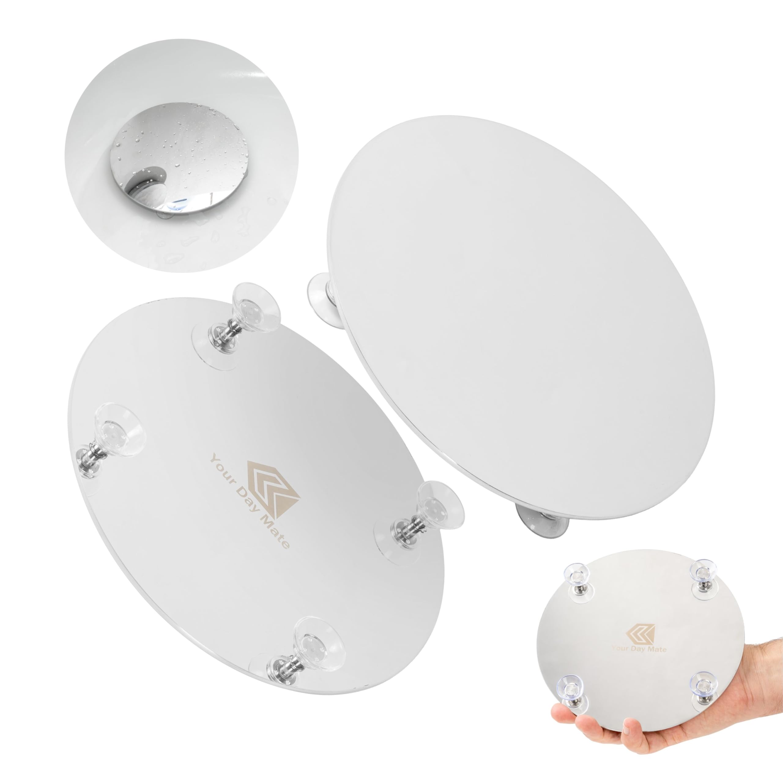 Coperchio universale per scarico doccia, Ø 190 mm, in acciaio inox da 2,8 mm, installazione a ventosa, compatibile con tutte le marche come Viega, Grohe, Geberit, Dallmer, Wirquin, ecc.