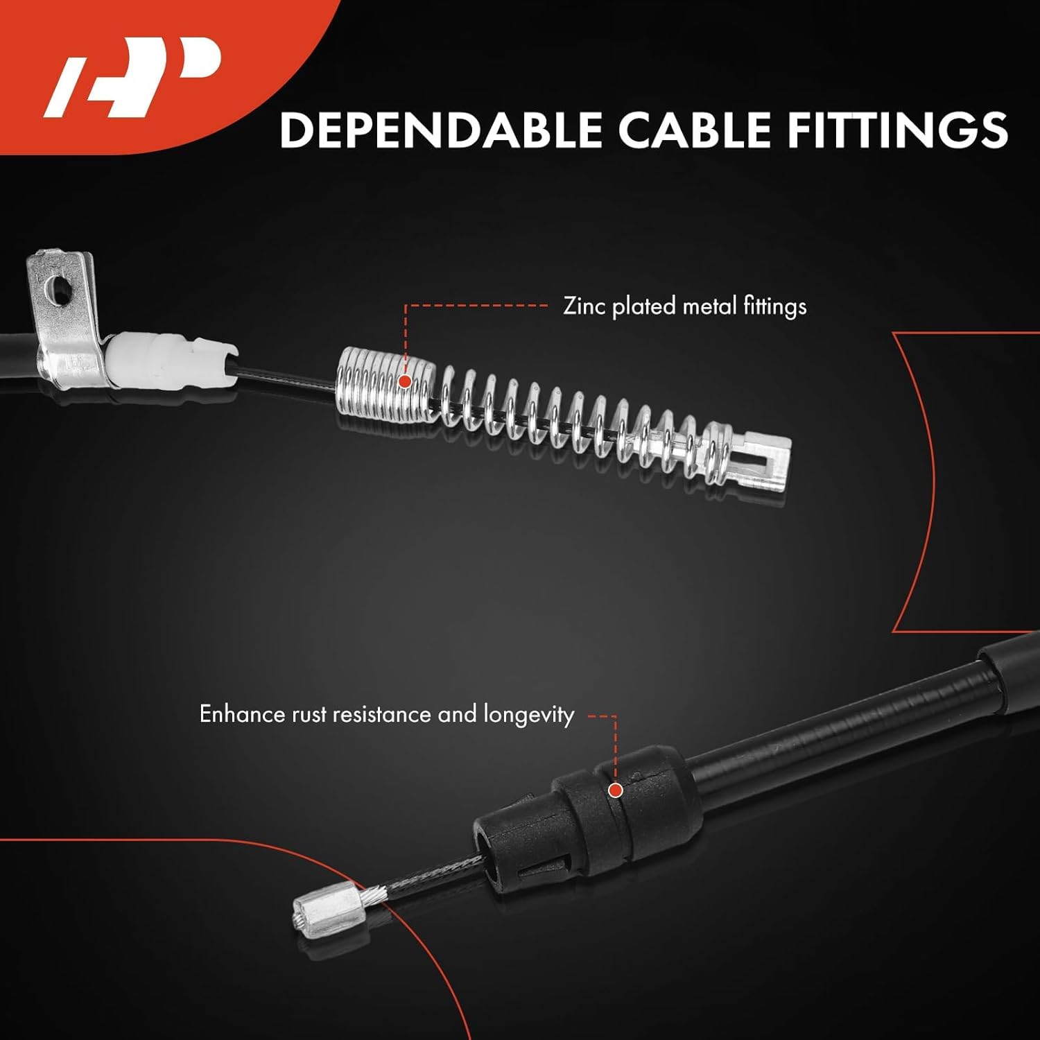 A-Premium Rear Side Parking Brake Cable Assembly Compatible with Chevrolet, GMC Models: Silverado 2500 HD 2006-2009, Silverado 2500 HD Classic 2007, Sierra 2500 HD, Sierra 2500 HD Classic, 2-PC Set