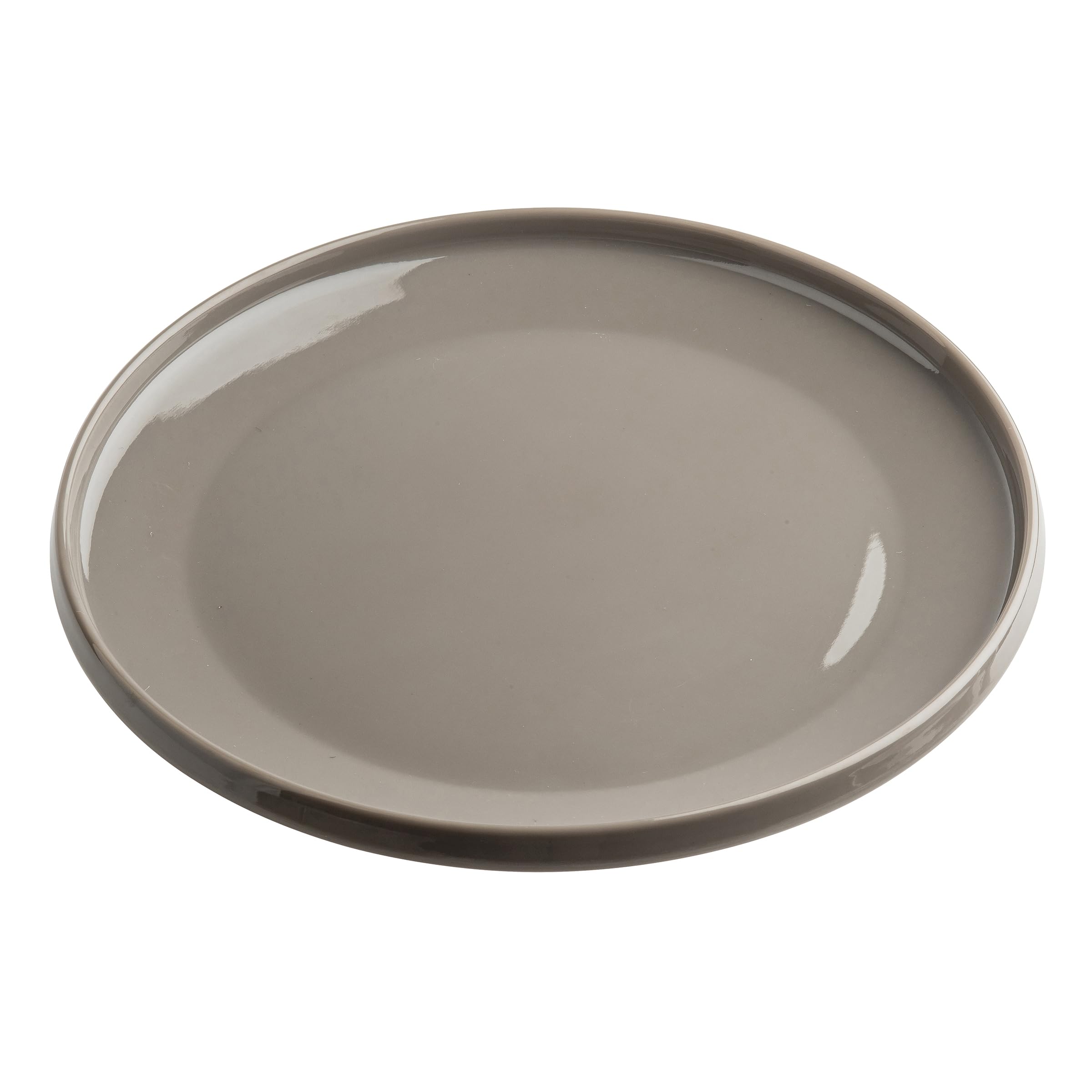 TableCraft Flynn Collection™ Round Serving Plate, Mocha Glossy, 9"x 9"x 0.75", Melamine, Durable Lightweight Display Plate for Appetizers, Desserts, Small Portions, Modern Presentation