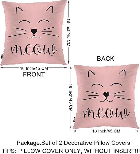 Miniatura 6 de Swono Juego de 2 fundas de almohada decorativas de 18 x 18 pulgadas, fundas de almohada suaves para dormitorio, sala de estar, sofá, rosa