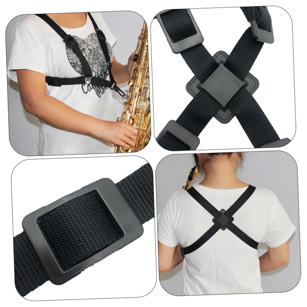 ibasenice 3pezzi Regolabile Per Saxofono Cintura Comfort Per Spalla e Petto Tracolla Per Musicisti Accessorio Versatile Per Strumenti Musicali