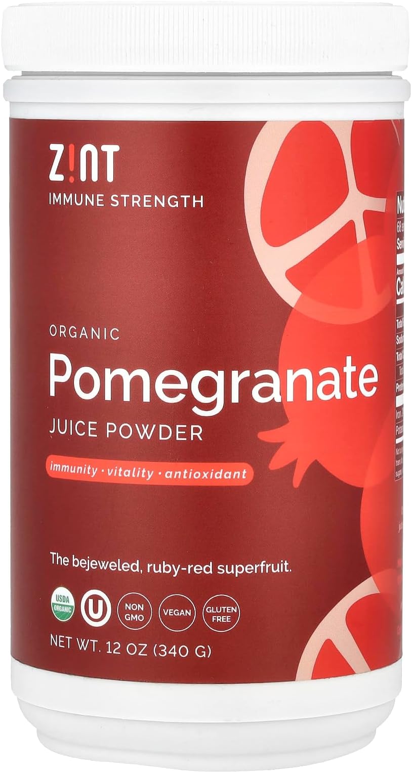 Zint Pomegranate Powder, Organic (12 oz): Antioxidant Pomegranate Juice, Pure Pomegranate Supplement, Sugar-Free, USDA Organic, Non-GMO, Vegan