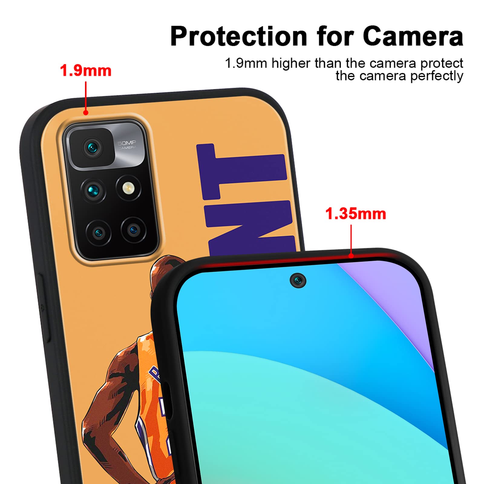 Yimctoie 2 Pack Cool Basket Coque Pour Xiaomi Redmi Note 10 Pro 4G 6,67", Housse Avec Motif Créatif Sport Star 24 23 Design,Étui Silicone TPU Antichoc Case Pour Fans De Basketball,Black