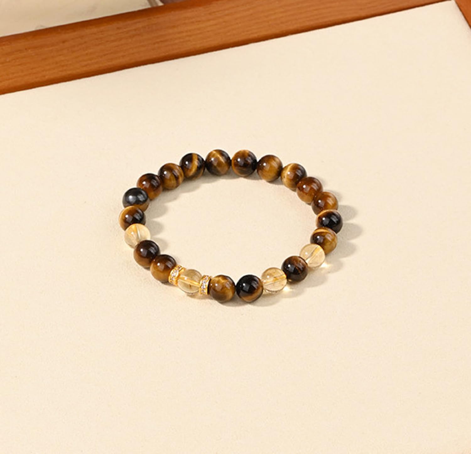 Pulsera energética cuentas cristal mujer, joyería elástica cuarzo natural