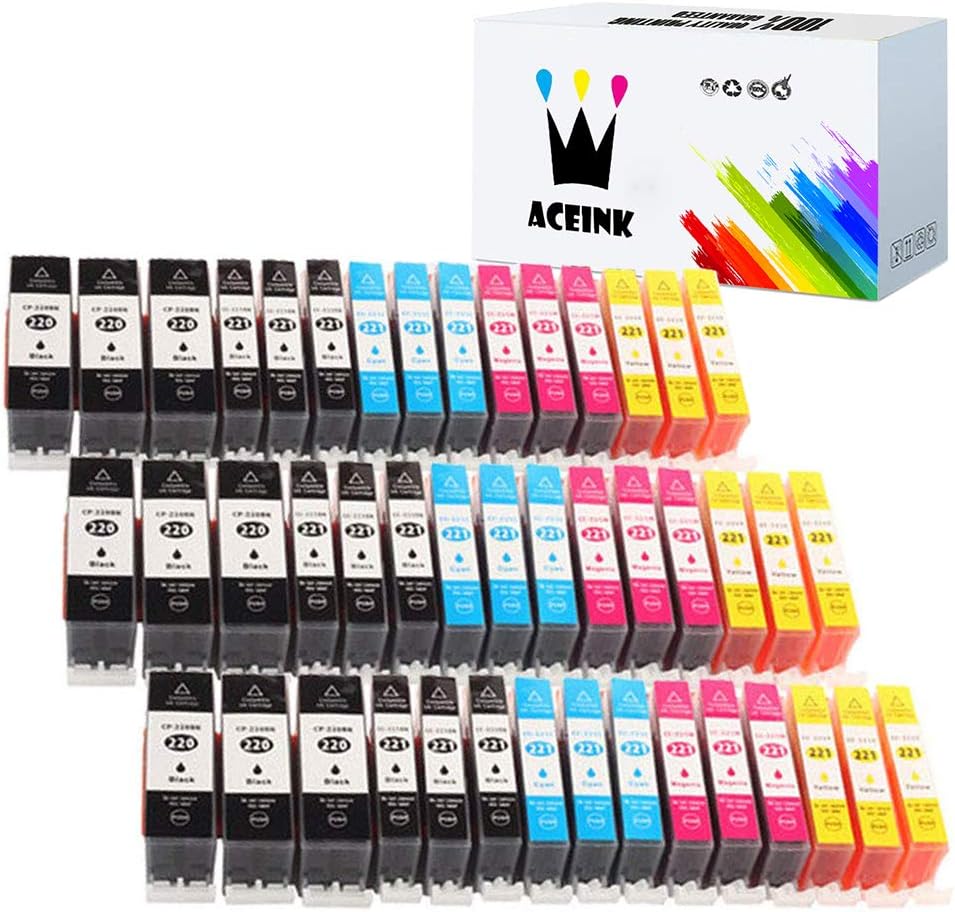 45 Pack PGI-220 CLI-221 Replacement Ink Cartridges PGI-220XL CLI-221XL Compatible with PIXMA IP3600 IP4600 IP4700 MX860 MX870 MP560 MP620 MP620B MP640 MP980 MP990 PMFP1 PMFP3 SFP1 SFP2 Printer