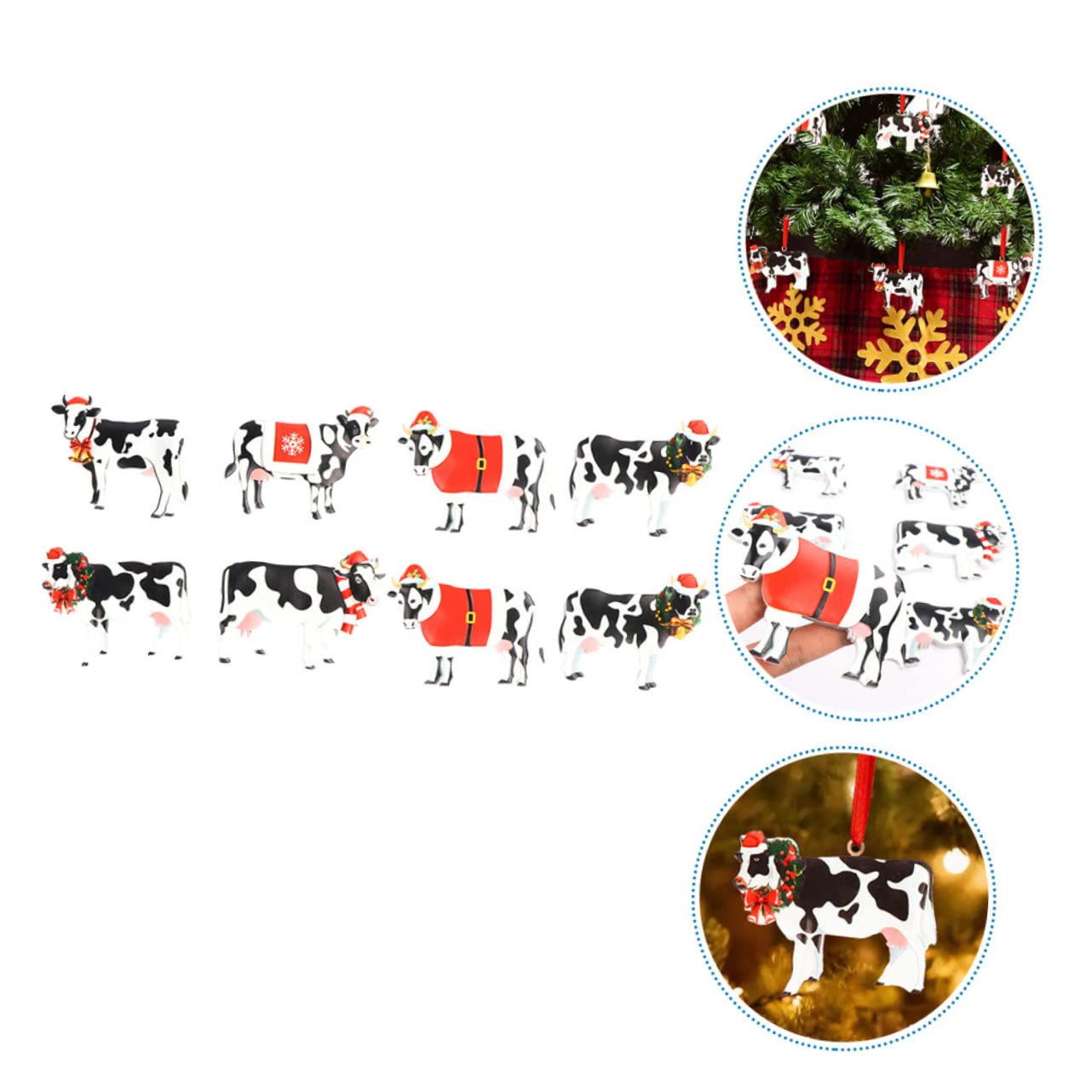 Alipis 24 STK Kuh Weihnachtskugeln Weihnachtsbaum-Kuh-Ornamente Weihnachtsbaum Anhänger Festschmuck Anhänger Selber Machen schmuck -anhänger Harz