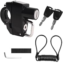 Motorcycle Helmet Lock Aluminum Alloy,Heavy-Duty Helmet Lock Motorcycle for Anti Theft Protection,Professional Motorcycles Locks Anti Theft for Handlebar 0.86-0.94 Inch